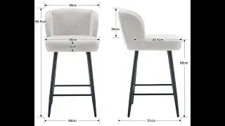 Moderni Sgabelli Cucina in Tessuto Sintetica Sgabelli Alti con Gambe in Metallo per Cucina Bancone