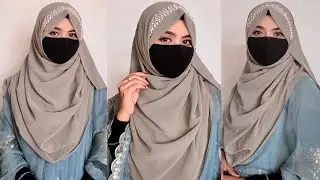 Simple And Cutest l Hijab 🧕🏼 Styles | Cute Hijab Tutorial | Best Party Hijab Style With Mask |