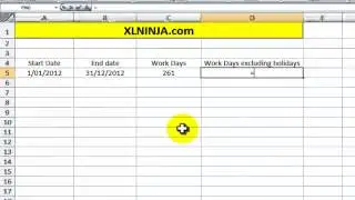 How to calculate the number of work days between two dates