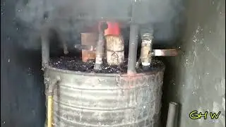 Sterilisasi Baglog Jamur Tiram Dengan Api Besar Kompor Oli Bekas