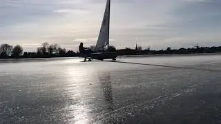 Laser sailing on ice crash 15-02-2021 Netherlands