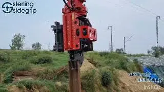 Sterling Multi-Sidegrip pile driver, SG40 for 35-52 ton excavators in action 