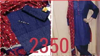 Beautiful#Ajrak dresses# 3pc lawn stuff#Breeze chiken shirt#trouser Ajrak printed chiffon dupatta