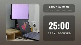 85-Minute Study With Me | POMODORO 25/5 | Deep Focus, Piano & Rain 🌧️