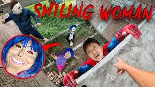 PARKOUR POV Vs SMILING WOMAN ESCAPE IN REAL LIFE HORROR #3 (Horror Story Short) | Spiderman Horror