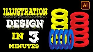 illustration Design in illustrator  | Design a colorful spring coil