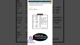 Double Displacement Reaction Predicting Products #chemistry #science #homework #shorts #short