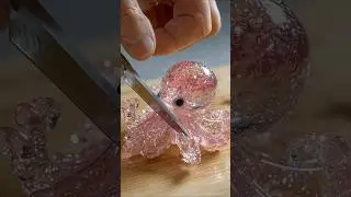 A glass jelly octopus cutting ASMR video. #ytshorts #fantasyobjects #asmrcommunity