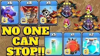 clash of clan drag super Archer blimp th15 how to attack 100% 3star strategy #clashofclans