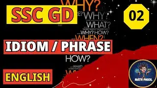 SSC GD ENGLISH CLASS // MOST IMPORTANT IDIOMS AND PHRASES // English class in bengali part2