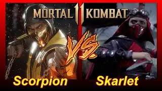 Mortal kombat 11 Scorpion vs Skarlet hard mode | Drizzmeister RR