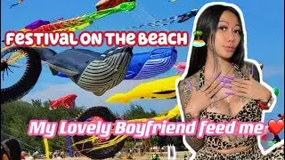 My Lovely Boyfriend feed me today/ festival on the beach  ⛱️