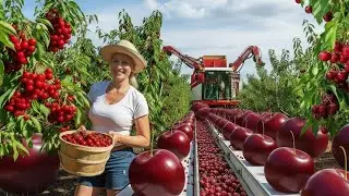 Inside a Cherry Processing Factory | From Fresh Fruit to Finished Products🍒