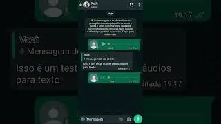 Convers&atilde;o de &aacute;udios para texto no WhatsApp