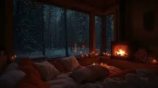 Silent Snowfall Cabin Winter Jazz 🌨️🕯️ Gentle Piano Jazz for Total Night Relaxation