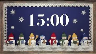 15 Minute Winter Classroom Timer ❄️ Cheerful Snowmen & Acoustic Music (No Lyrics) for Focus & Study