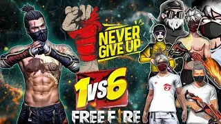 Never Give-Up ||1vs6🤬 ramp-gameplay🥶||freefire in telugu 🤯
