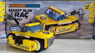 PİCCOLOMONDİ maket blok ara&ccedil;  59 par&ccedil;a sarı kanca araba #brick #bricklego #3dpuzzle #kendinyap