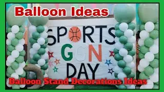 Balloon Pillar designs green and white combinations color #balloon #balloonpillar #balloonstand