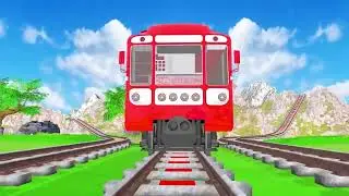 Epic Train Climbing Pyramid | 3D Railway Crossing Animation