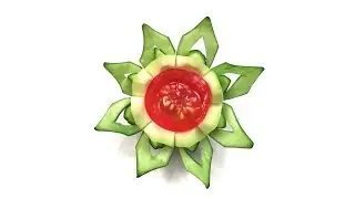 How to Make a Flower with Zucchini & Tomatoes / Food Art, Garnish Ideas