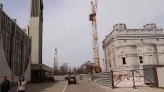 Building of a Russian church. Domes.
