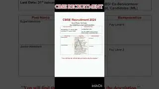 CBSE Recruitment 2025-212 Superintendent & Junior Assistant Posts
