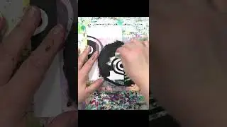 Making abstract rainbows! Reflecting Rainbows stencil  from Stencilgirlproducts.com