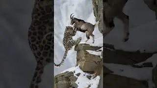 Epic Battle on the Cliffs! Snow Leopard vs Wild Goat | Survival Showdown #wildlife #animals #nature
