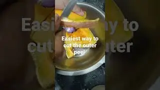 It is difficult to peel out the outer skin of Pumpkin. So cut into small pieces then peel out, easy