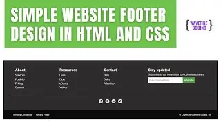 How to Create a Simple Website Footer in HTML and CSS | Footer design