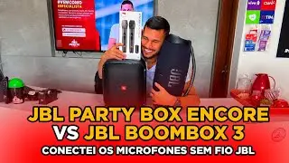 JBL Party Box Encore VS JBL Boombox 3 | Testei o microfone sem fio JBL | Qual é melhor?