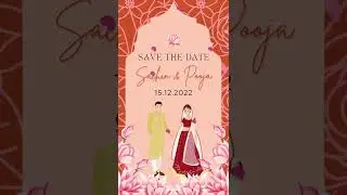 Lotus Theme Indian Wedding Invite Video Template | Vertical Invite  | 001 | Free Editable Canva Link