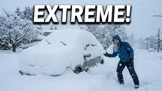 ❄️❄️❄️ Snow Walk in Canada: Extreme Snowstorm, snow crushing sounds
