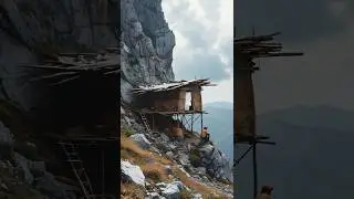 Man Builds a Stone Shelter for Survival in the Mountains | Extreme Cold Protection  #survival