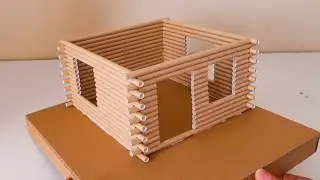 How to Make a Log Cabin From Paper Drinking Straws - Kağıt Pipetten Kütük Ev Nasıl Yapılır