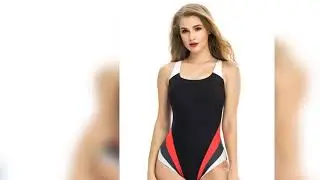Padded Non-Underwire Tankini Racer and Cutout Back One Piece Athletic Swimwear Women Triangle Bottom