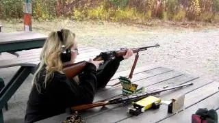 Analisa shooting the .444 Marlin Rifle in Birchwood, Alaska!!