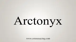 How To Say Arctonyx
