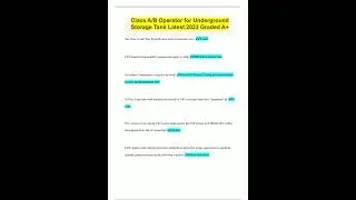Class AB Operator for Underground Storage Tank Latest 2023 Graded A536