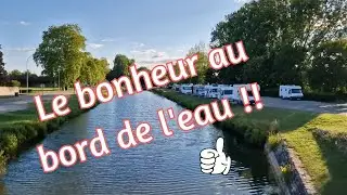 Bonheur au bord du canal de Berry/Aire de cc à Sancoins dans le Cher #campingcar #airedecampingcar