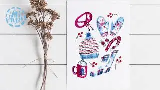 Learn to Paint Watercolor Mittens