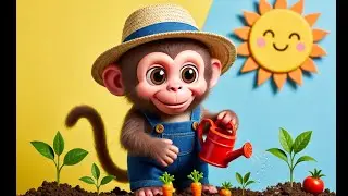 Baby Monkey Farming 🌱 | Cute Monkey Cartoon Story for Kids