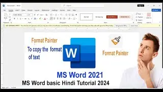 How to use Format painter in Microsoft word | Hindi Tutorial| #microsoftword  #binarygeniusnetwork