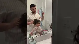 Daddy does daughters hair🤍 #shorts