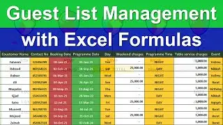 Event Guest List Management in Excel | Excel Tutoring Office Work | Advanced Excel #exceltutoring