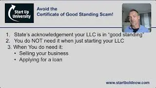 Don't get scammed: Certificate of Good Standing