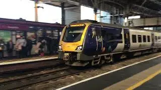 Northern class 331 coming into Preston as for a class 221 in the back ground and northern 195 leavin