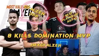 @cr7horaaYT , @AnshYT , @MrHyozu REACT ON @gyalzenn 8 KILL DOMINATION & MVP IN PMNS