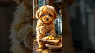 Cute dog slicing fruits #cute #cutedog #dogshorts #doglover